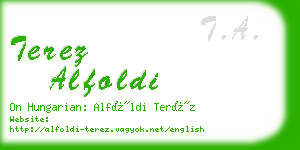 terez alfoldi business card